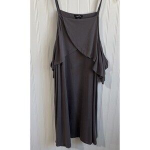 Rue 21 Shirt Womens Large Gray Cold Shoulder Short‎ Sleeve Tunic Blouse